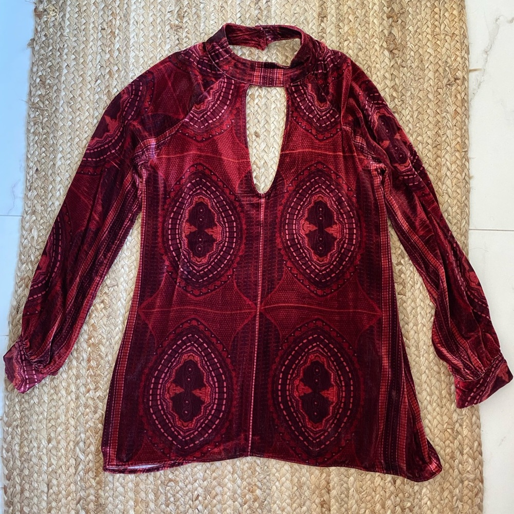 For Love and Lemons velvety silk holiday shift dress